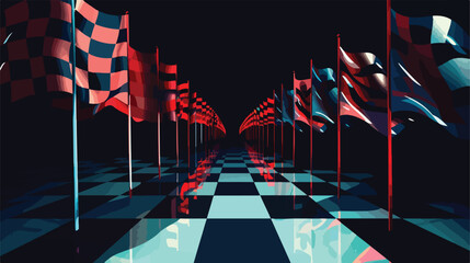 Racing flags on dark background Vector style vector