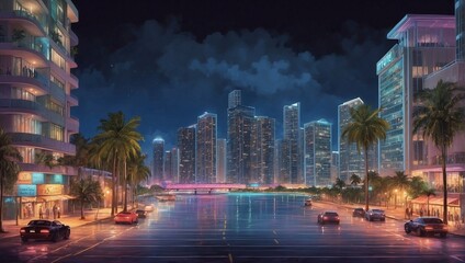 Obraz premium country skyline at night