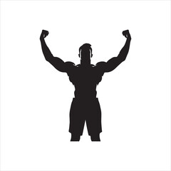 Gym workout silhouette collection human fitness vector illustration set Fitness Workout vector