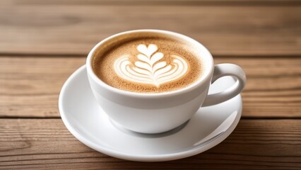 Fototapeta premium A moment of tranquility with a latte art masterpiece