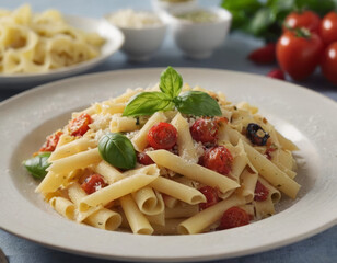 Un trionfo di gusto e tradizione italiana: il piatto di pasta si distingue per la sua semplice grandezza.