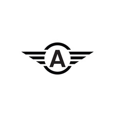 Luxury letter A logo template in black color.
