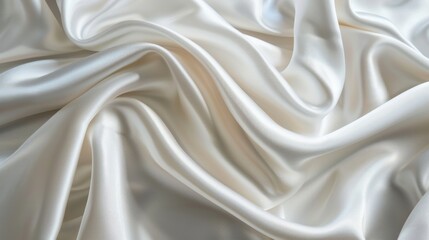 Obraz premium White silk satin fabric background with soft folds