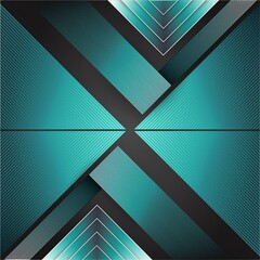 Moderner Hintergrund in den Farben T&uuml;rkis und schwarz, blau und gr&uuml;n - Dreiecke in der Mitte ein Strich