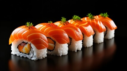  Deliciously crafted sushi roll ready to be savored