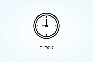 Clock  Vector, Icon Or Logo Sign Symbol Illustration 