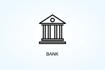 Bank  Vector, Icon Or Logo Sign Symbol Illustration 
