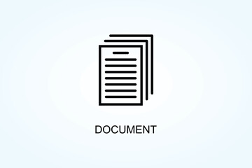 Document Vector, Icon Or Logo Sign Symbol Illustration