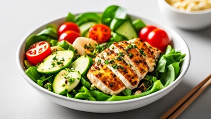  Fresh and vibrant salad with grilled chicken