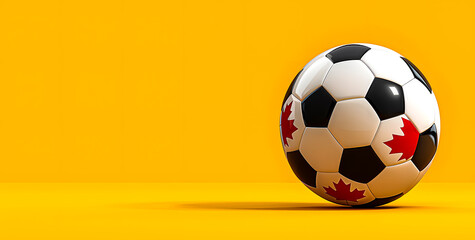 Fototapeta premium A soccer ball with the flag of Canada. 2026 World Cup