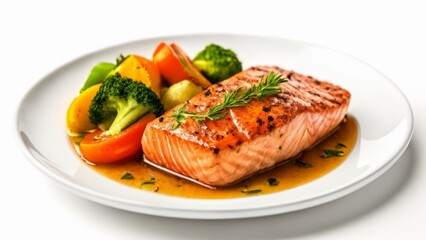  Deliciously grilled salmon with vibrant vegetables