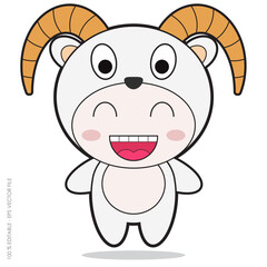 animals character with goat vector