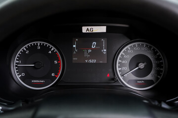 car​ instrument panel, car​ speed motor of​ night, car​ dashboard​ modern​ automobile...