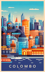 Colombo, Sri Lanka Travel Poster design