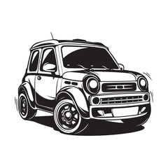 Eco Green Small Car Vector Image. illustration of a Small Car