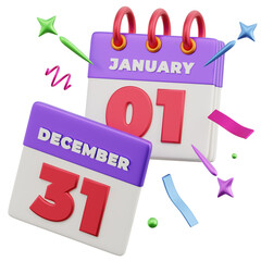 New Year Party 3D Icons