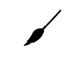 halloween witch broom silhouette