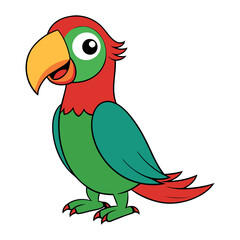 Wonderful parrot bird standing happy funny parrot cartoon Vector illustration
