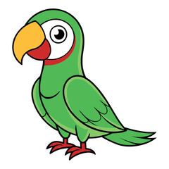 Wonderful parrot bird standing happy funny parrot cartoon Vector illustration
