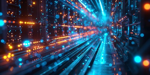Obraz premium Data fiber transfer