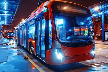 Hydrogen fuel cells powering clean public transportation systems.