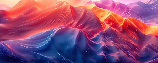 Generative AI illustration of full frame shot of abstract background with colorful wavy lines - Powered by Adobe