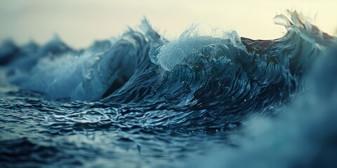 Close-up of big waves on the shore.