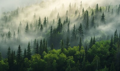 forest in fog