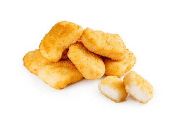 Chicken nuggets on a white background, isolation