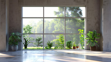 Big window in modern room