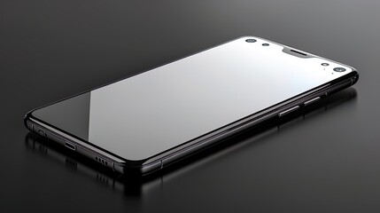 Captivating close-up: smartphone with blank white screen promising endless digital possibilities