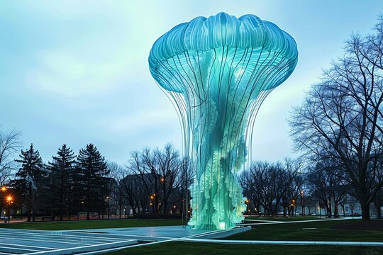 Giant Jellyfish Architecture: Transparent Walls in Floating Design
