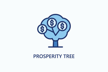 Prosperrity tree vector, icon or logo sign symbol illustration 
