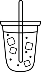 A minimalist outline of a coffee cup, Coffee cup outline. 