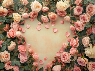 ハートのバラの花のバックグランド