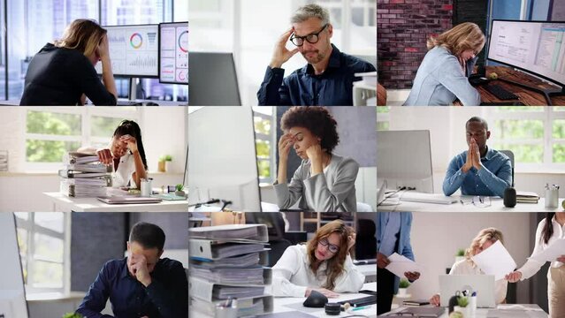 Bored, Stressed and Sick Employees. Diverse Group