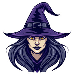 Witch mascot logo icon