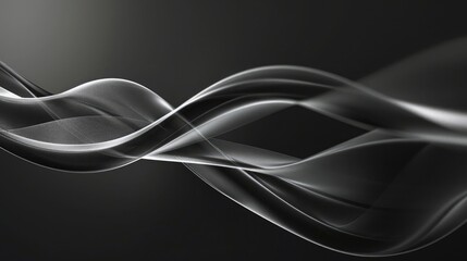 abstract, simple and modern wavy lines on dark gray and black background