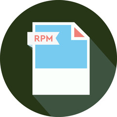 RPM File format icon  Old Brick circular shape