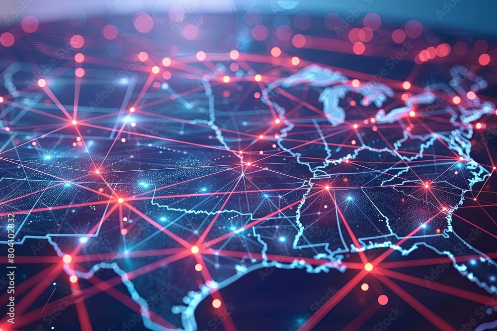 Poster us communication web: abstract global connectivity in cyber network map