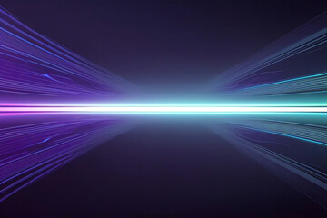 Fondo futurista abstracto con líneas de onda de alta velocidad en movimiento de neón azul rosa brillante y luces bokeh concepto de transferencia de datos fondo de pantalla fantástico