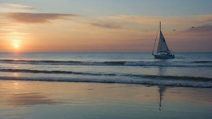 sunset on the sea Dawn Serenity Coastal Sunrise Reflections