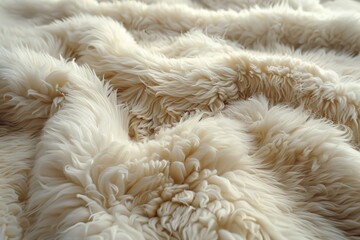 The rich texture of a shaggy cream fabric is magnified, emphasizing the comfort and stylistic element of home design