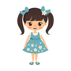 a drawing of a girl with flowers on her hair