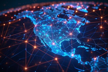 North America Cyber Exchange: US Data Transfer Technology & Global Network Map