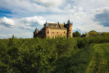 Fototapeta na wymiar Old Middle Ages castle in the Netherlands