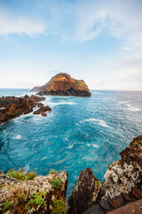 Porto Moniz, village with nature pool at Madeira island, Portugal