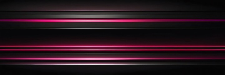 burgundy red neon glowing stripes on black luxury smooth shiny metal background from Generative AI