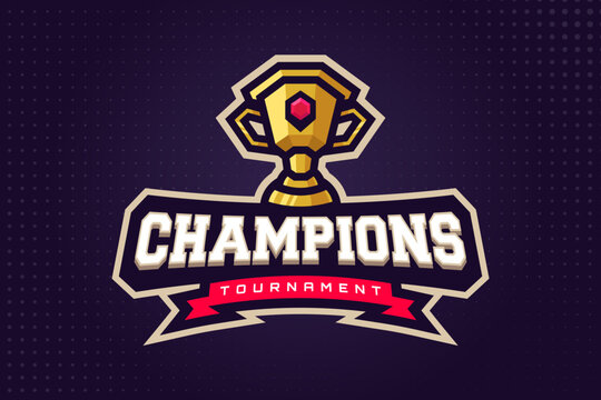 Champions League E-sports or Sports Logo for Tournament and Championship