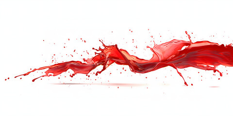Fototapeta premium Red liquid splashing on a white background